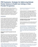 PRH Summaries: Strategies for Addressing Intimate Partner Violence in Health Care Settings in Haiti: Provider Perspectives