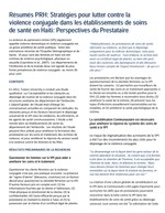 Résumés PRH: Stratégies pour lutter contre la violence conjugale dans les établissements de soins de santé en Haiti: Perspectives du prestataire
