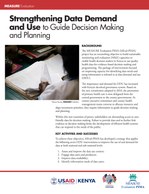 Strengthening Data Demand and Use to Guide Decision Making and Planning