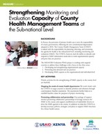 Strengthening Monitoring and Evaluation Capacity of County Health Management Teams at the Sub-national Level