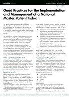 Good Practices for the Implementation and Management of a National Master Patient Index