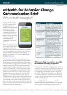 mHealth for Behavior Change Communication Brief: Why mHealth messaging?