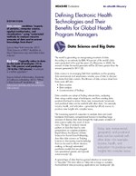 Defining Electronic Health Technologies and Their Benefits for Global Health Program Managers: Data Science and Big Data