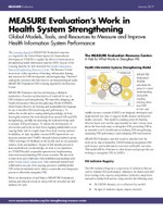MEASURE Evaluation’s Work in Health System Strengthening: Global Models, Tools, and Resources to Measure and Improve Health Information System Performance