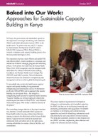 Baked into Our Work: Approaches for Sustainable Capacity Building in Kenya