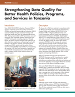 Strengthening Data Quality for Better Health Policies, Programs, and Services in Tanzania