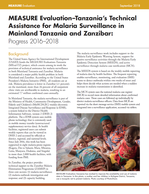 MEASURE Evaluation–Tanzania’s Technical Assistance for Malaria Surveillance in Mainland Tanzania and Zanzibar: Progress 2016–2018