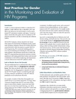 Best Practices for Gender in the Monitoring and Evaluation of HIV Programs
