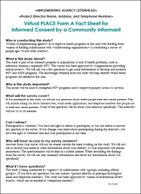 Virtual PLACE Form A Fact Sheet for  Informed Consent by a Community Informant