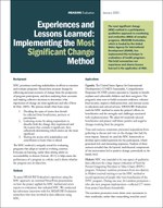 Experiences and Lessons Learned: Implementing the Most Significant Change Method