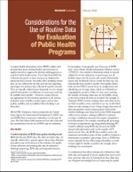 Considerations for the Use of Routine Data for Evaluation of Public Health Programs