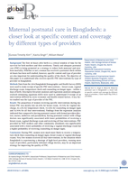 Maternal postnatal care in Bangladesh: a closer look at specific content and coverage by different types of providers