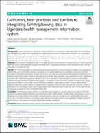 Facilitators, best practices and barriers to integrating family planning data in Uganda’s health management information system
