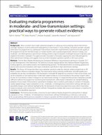 Evaluating malaria programmes in moderate- and low-transmission settings: practical ways to generate robust evidence