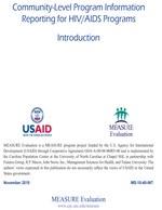 Community-Level Program Information Reporting for HIV/AIDS Programs: Introduction