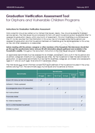Graduation Verification Assessment Tool for Orphans and Vulnerable Children Programs
