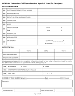Questionnaire for Orphans and Vulnerable Children Ages 0‒9 Years