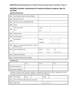 MEASURE Evaluation: Questionnaire for Female Sex Worker Caregivers, Ages 18 and Older