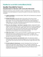Priorities for Local AIDS Control Efforts (PLACE): Quality Checklist for Form A 