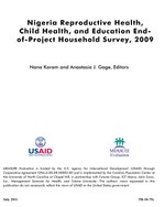Nigeria Reproductive Health, Child Health, and Education End-of-Project Household Survey, 2009