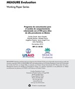 Programa de comunicación para el cambio de comportamiento relacionado con el VIH para sitios de alta prevalencia en México